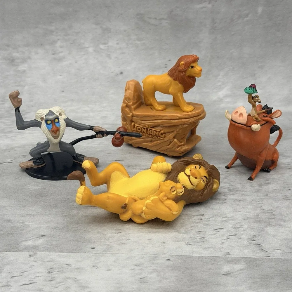 Disney Vtg The Lion King Figure Toy Lot Of 4 Simba Mufasa Rafiki Timon Pumba PVC